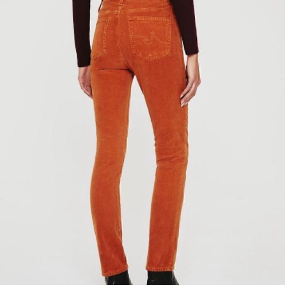 AG Adriano Goldschmied Corduroy Stevie Slim Straight Jeans  (Coral) - 26 - Picture 2 of 14